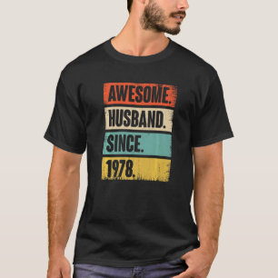 Camiseta Increíble marido desde 1978 44 años de Boda