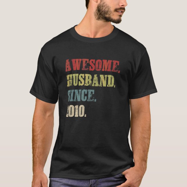 Camiseta Increíble marido desde el 12 aniversario del Boda  (Anverso)