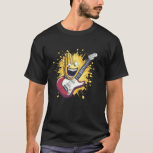 Camiseta Increíble Mazorca con Disfraz de Guitarra de Rock