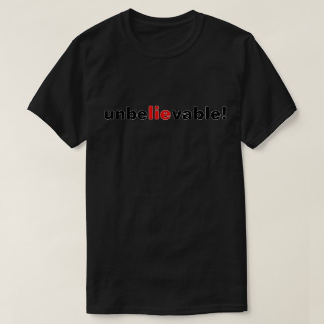 Camiseta Increíble mentira rojo negro hombre político camis (Diseño del anverso)
