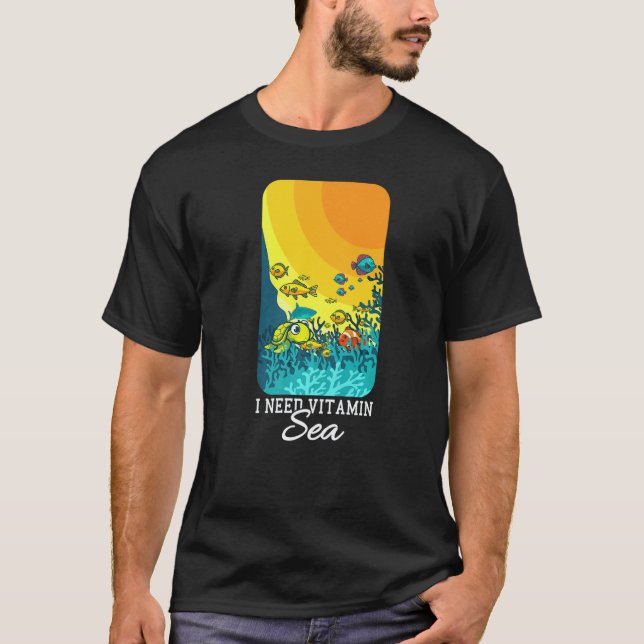 Camiseta Increíble Necesito Vitamina Mar Ropa Para Buceador (Anverso)