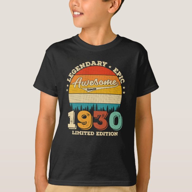 Camiseta Increíble niño de 92 años desde 1930 92º regalo de (Anverso)
