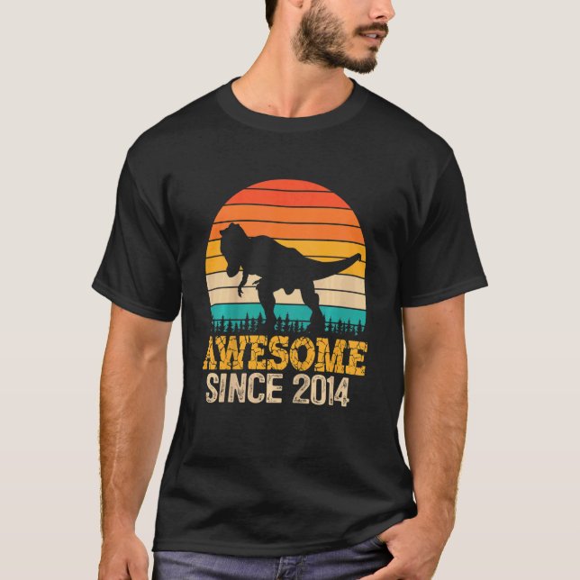 Camiseta Increíble niño desde 2014 8º cumpleaños Dinosaurio (Anverso)
