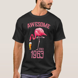 Camiseta Increíble pájaro rosa Flamingo desde 1963 55º naci