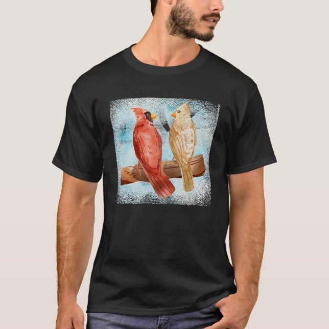 Camiseta Increíble Pareja De Aves Cardinales Aves Hombres M (Anverso)