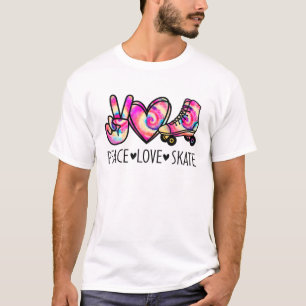 Camiseta Increíble Peace Love Skate Gracioso Amantes del Pa
