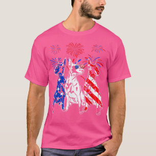 Camiseta Increíble Perro Doberman Bandera Americana 4 De Ju