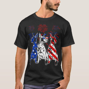 Camiseta Increíble Perro Doberman Bandera Americana 4 De Ju