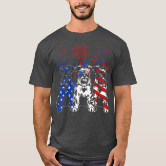 Camiseta Increíble Perro Schnauzer Bandera Estadounidense 4