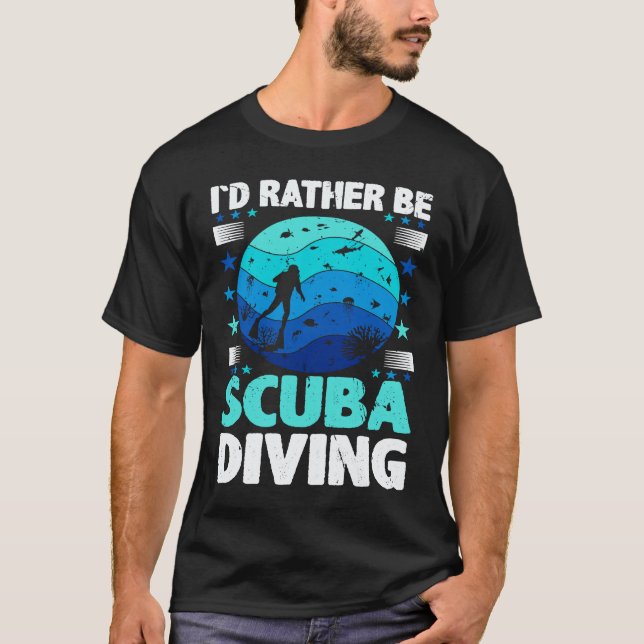 Camiseta Increíble Preferiría Estar Buceando Yo Buzo (Anverso)
