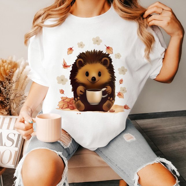 Camiseta Increíble regalo de erizo bebiendo café (Subido por el creador)