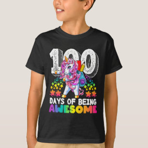 Camiseta Increíble regalo de Unicornio de 100 días de escue