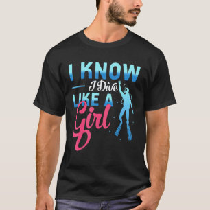 Camiseta Increíble Sé que buceo como una niña Buceadora, Gr