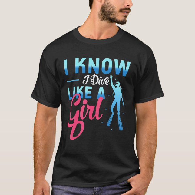 Camiseta Increíble Sé que buceo como una niña Buceadora, Gr (Anverso)