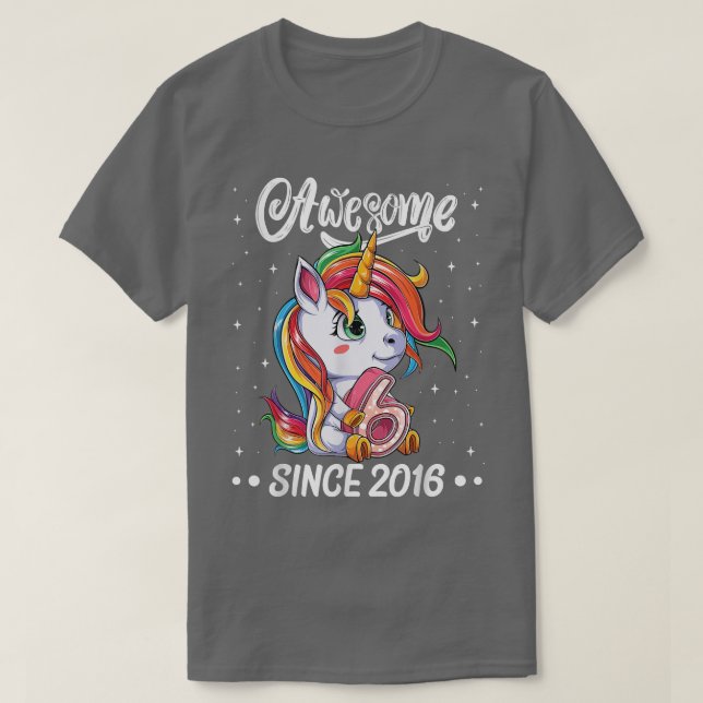 Camiseta Increíble sexto cumpleaños de Unicornio 6 años de  (Diseño del anverso)