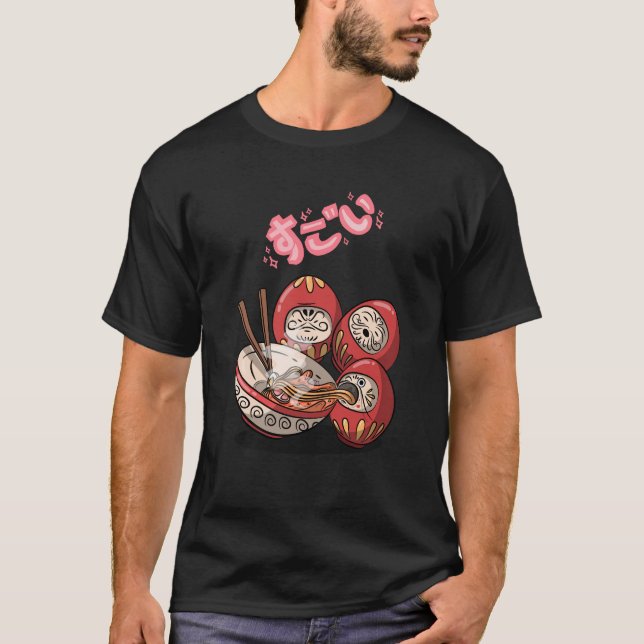 Camiseta Increíble y afortunados fideos de Daruma en Japón (Anverso)