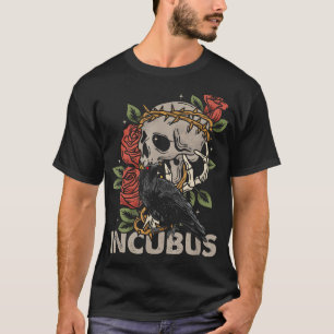 Camiseta Incubus Crow Left Skull Mañana Y Flower Halloween