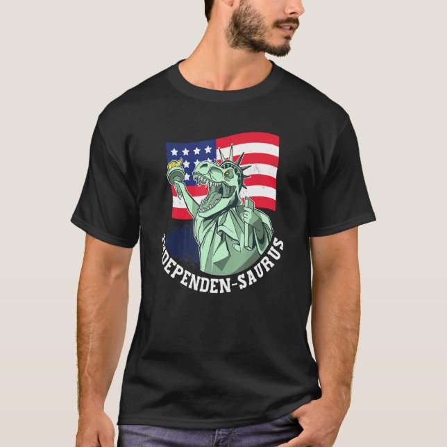 Camiseta Independen-Saurus 4 de julio Dinosaurio Independen (Anverso)
