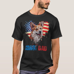 Camiseta Independence Dog Lover Corgi Dad US Flag 4th Of Ju
