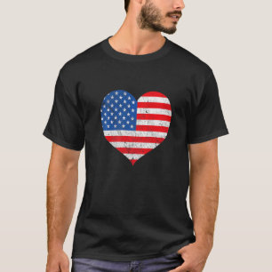 Camiseta Independencia Bandera Estadounidense Corazón Bande