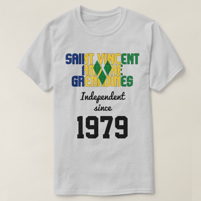 Camiseta Independencia de la bandera de San Vicente y las G (Diseño del anverso)