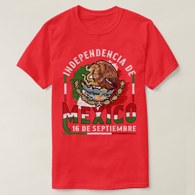 Camiseta Independencia de México 16 de septiembre para un e (Diseño del anverso)