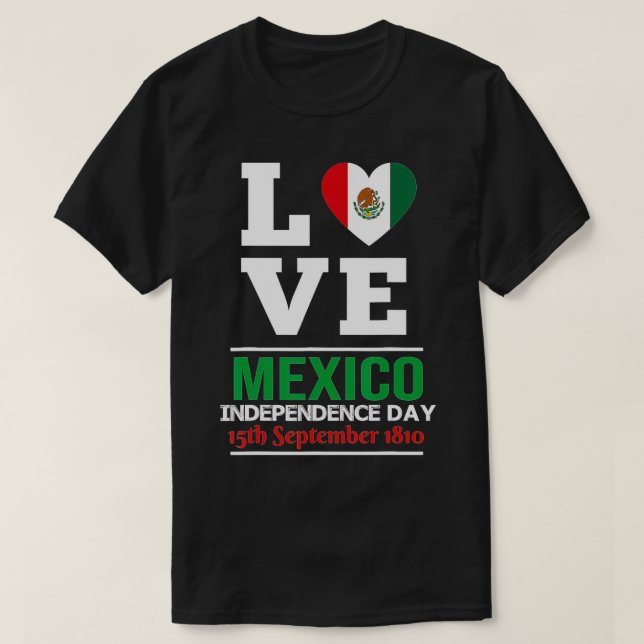 Camiseta Independencia de México Orgulloso Bandera Mexicana (Diseño del anverso)