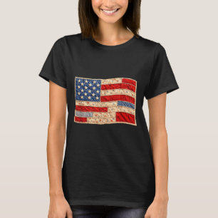 Camiseta Independencia floral patriótica bandera americanaI