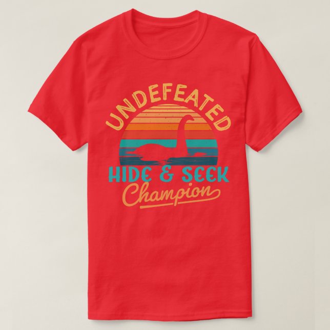 Camiseta Inderrotado el campeón de Esconde y Seek Loch Ness (Diseño del anverso)