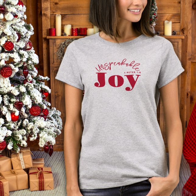 Camiseta Indescriptible Joy Typography Christian Modern Red (Subido por el creador)