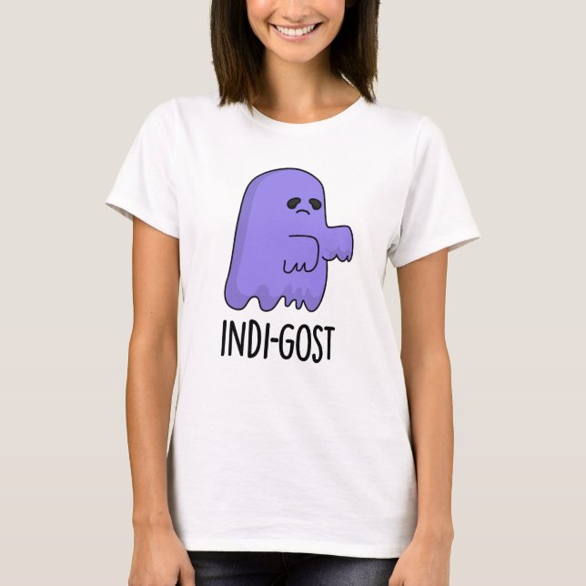 Camiseta Indi-gost Funny Halloween Indigo Ghost Pun (Anverso)