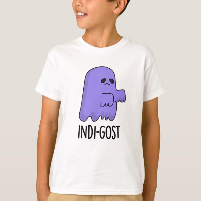 Camiseta Indi-gost Funny Halloween Indigo Ghost Pun (Anverso)