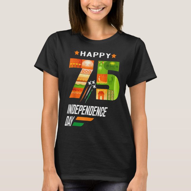 Camiseta India 75th Independence Day India Independence Day (Anverso)