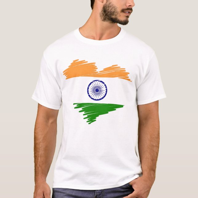 CAMISETA INDIA BF - AMANTE INDIO - BANDERA INDIA - INDIAN B (Anverso)