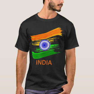 Camiseta India Bharat Bandera de ondeo india