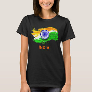 Camiseta India Bharat Bandera de ondeo india