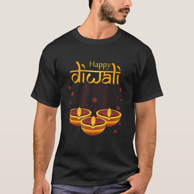Camiseta India Diwali Festival India Diwali Night Happy D (Anverso)