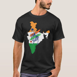 Camiseta India: Equipo de cricket India Mapa la bandera ind