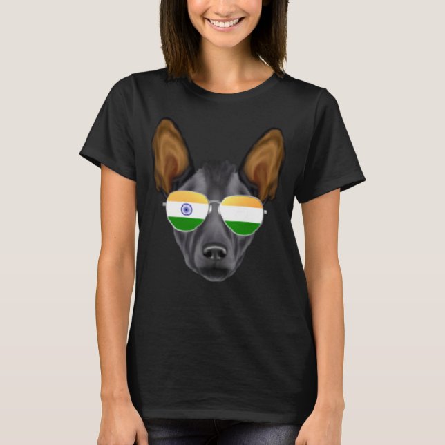 Camiseta India Flag Xoloitzcuintli Dog India Pocket (Anverso)