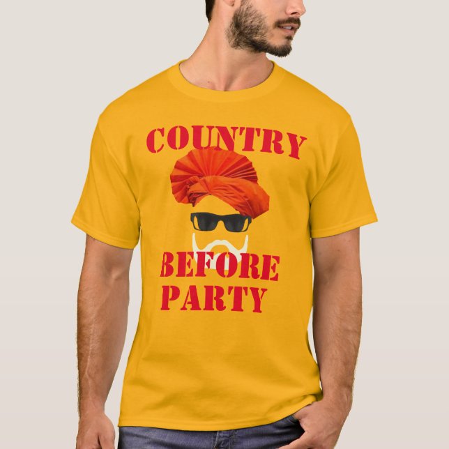 Camiseta India fuerte país antes del fiesta Primer Ministro (Anverso)