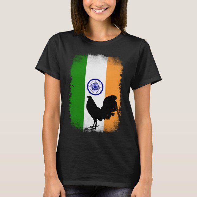 Camiseta India Indian flag game fowl rooster gallero gamefo (Anverso)