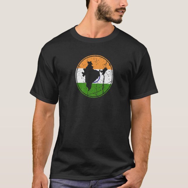 Camiseta India Mapa bandera india vintage (Anverso)
