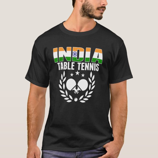 Camiseta India: Mesa de ping ponnis India (Anverso)