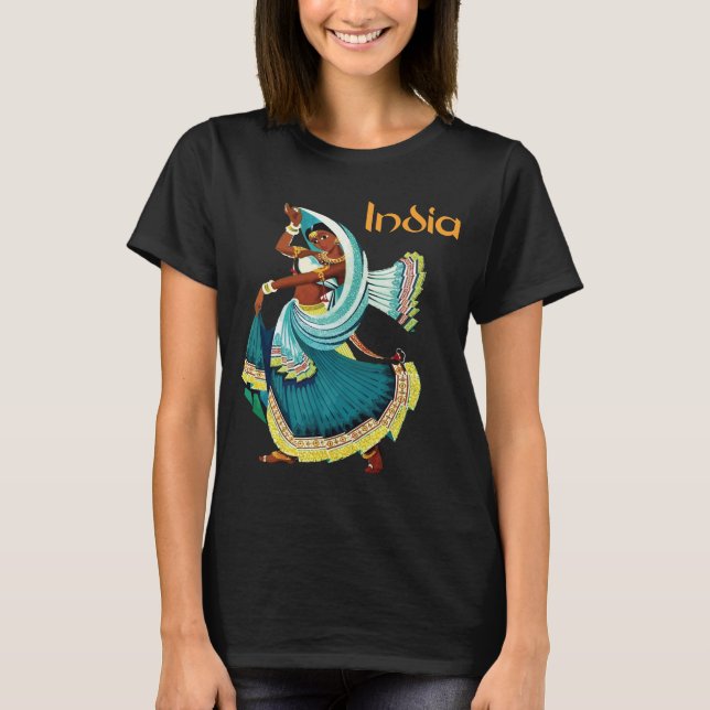 Camiseta India, mujer en sari (Anverso)