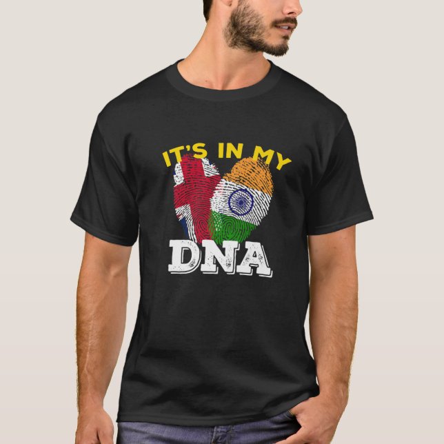 Camiseta India Orgullosa Día de la Bandera Hindi ADN Ashoka (Anverso)