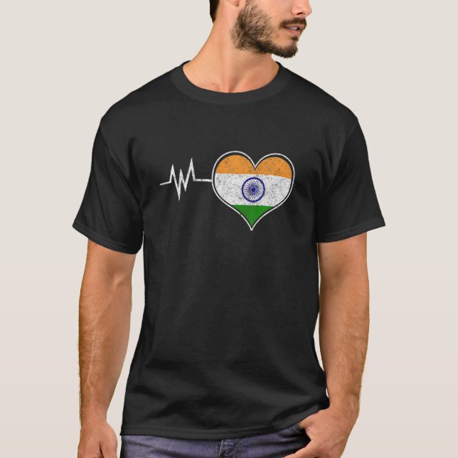 Camiseta India Orgullosa Día de la Bandera Hinduismo Ashok  (Anverso)