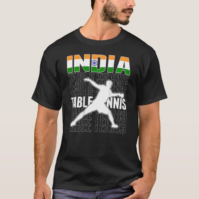 Camiseta India Ping Pong Orgulloso apoyo indio al tenis de  (Anverso)