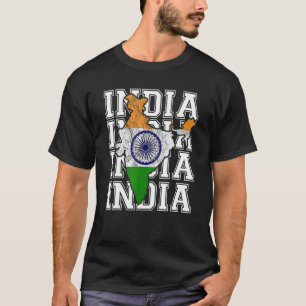Camiseta India: Recorrido por mapa y recuerdo de bandera