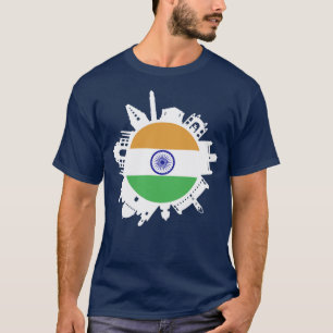 Camiseta India Skyline Bandera India Delhi Mumbai Chennai K