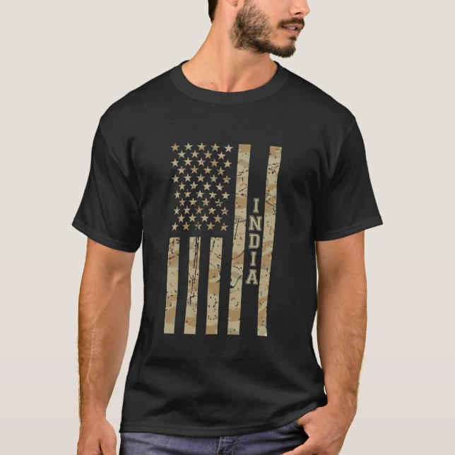 Camiseta India South Asian Desert Camo Distressed American  (Anverso)